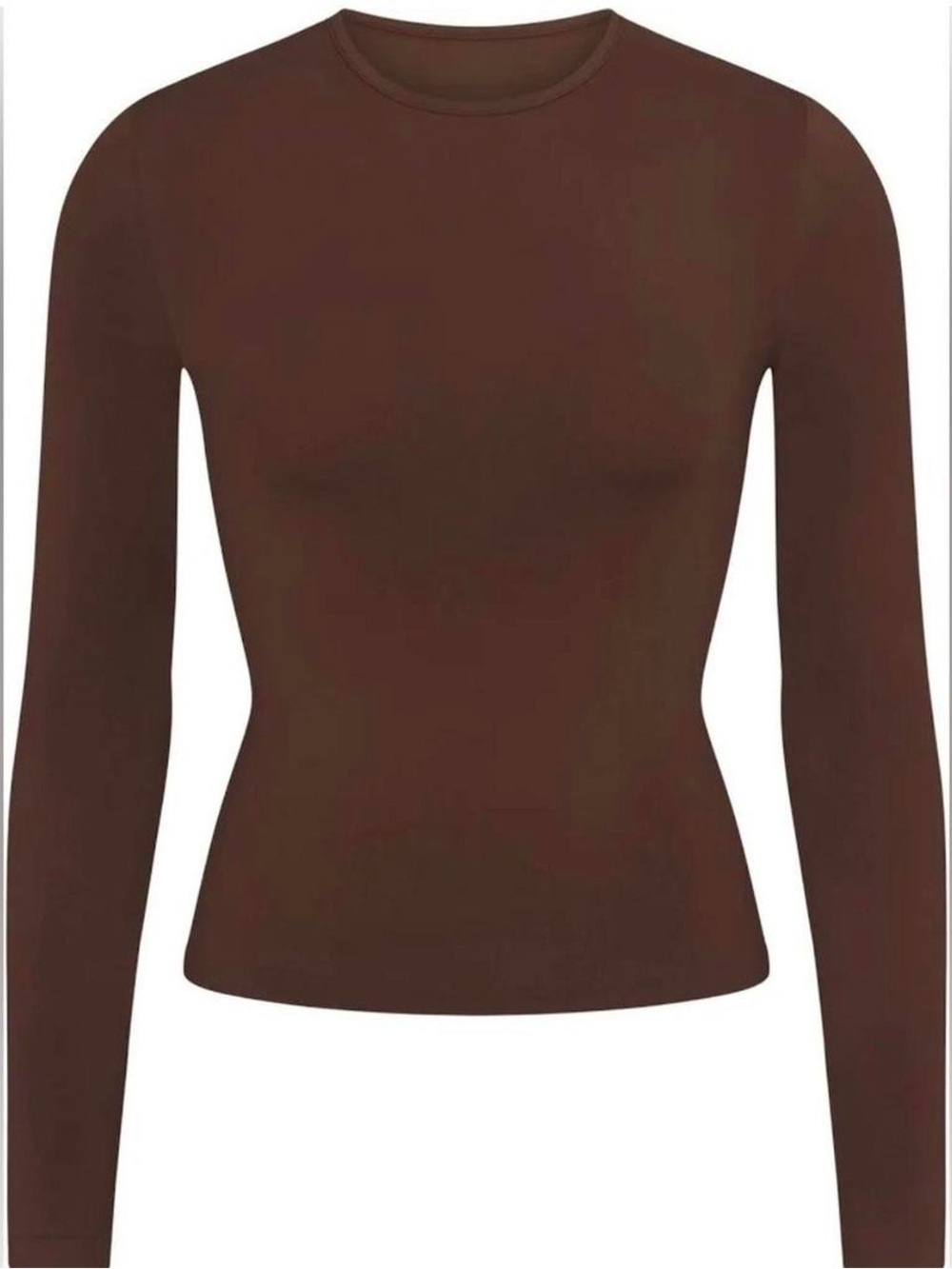 SKIMS Soft Smoothing Seamless Brown Long Sleeve Shirt